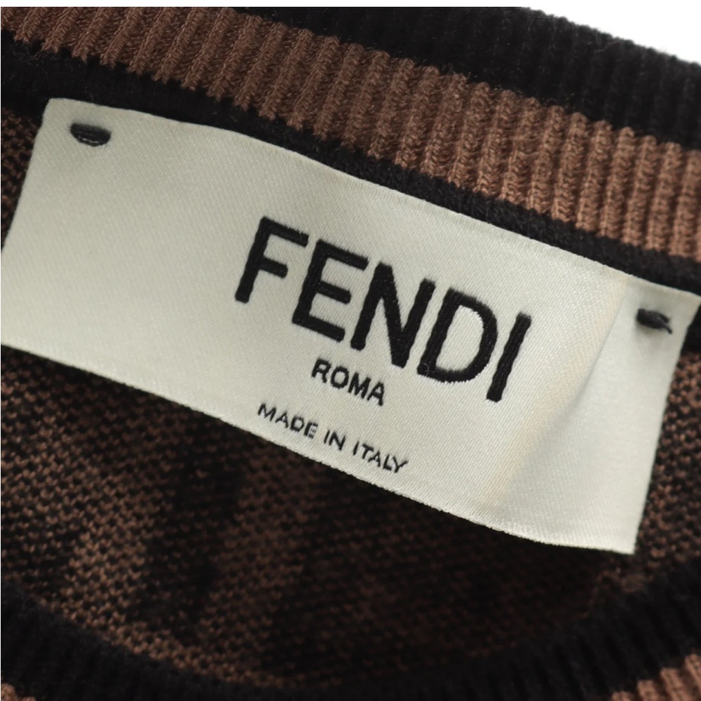 👛👛👛Fendi Zucca Print Knit Crew Neck - Picture 5 of 7